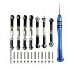 Compatible with WLtoys 144001 124018 124019 1:14 RC Car Upgrade Parts Metal Link Servo Tie Rod Steering Rod Kit with Phillips Screwdriver RC Tie Link Rods(Black) view 1