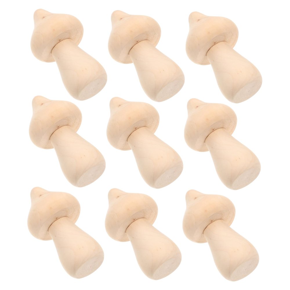 ARTIBETTER 10pcs Wooden Mushroom Ornaments DIY Mushroom Models Adorns Painting Wooden Graffiti