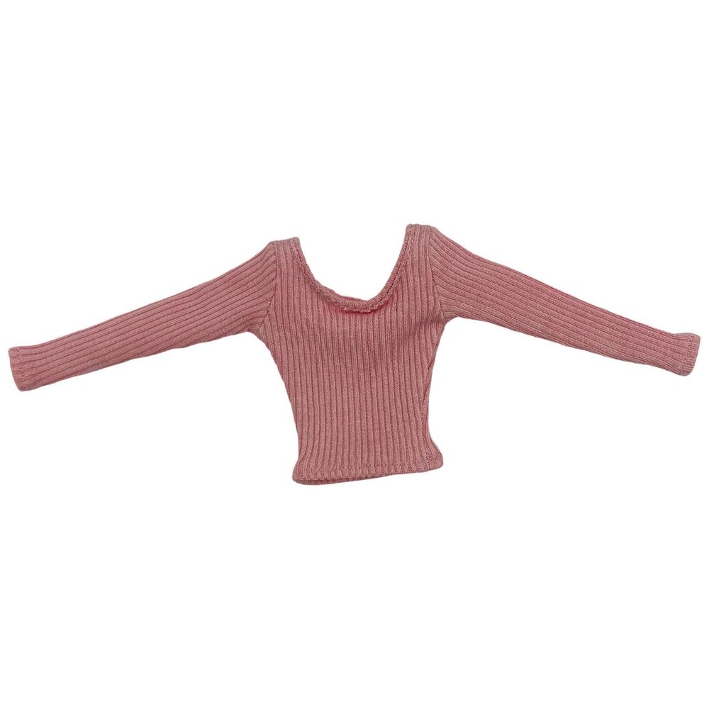 1/6 Long Sleeve Shirt, Mini Casual Cosplay Accessory Outfit, Basic Shirt Dress up for 12'' inch Female Action Figures, Pink