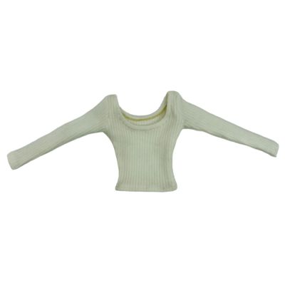1/6 Long Sleeve Shirt, Mini Casual Cosplay Accessory Outfit, Basic Shirt Dress up for 12'' inch Female Action Figures, White