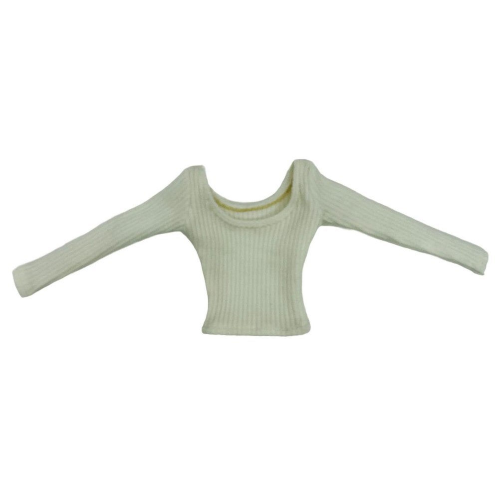 1/6 Long Sleeve Shirt, Mini Casual Cosplay Accessory Outfit, Basic Shirt Dress up for 12'' inch Female Action Figures, White