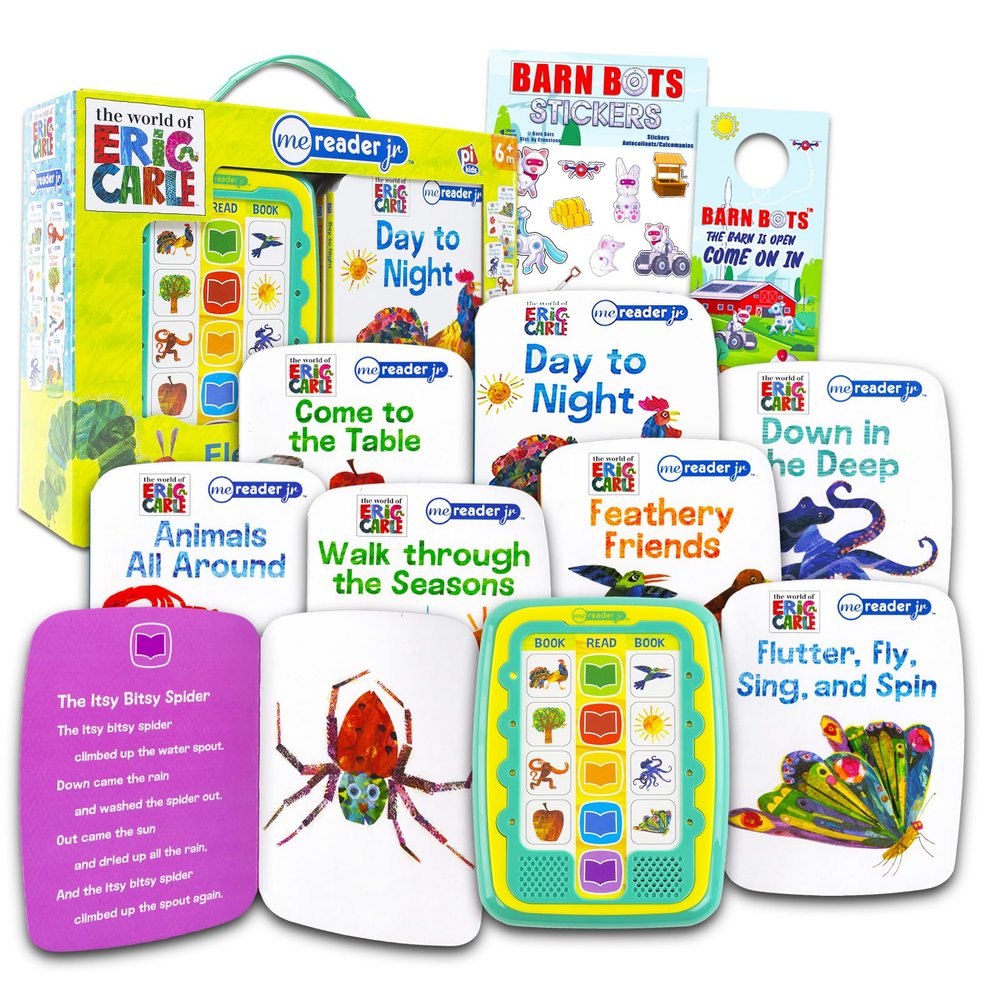 Eric Carle Me Reader Electronic Reader 8 Book Pack - Bundle with 8 World of Eric Carle Books for Toddlers, Babies Featuring Colors, Animals, Seasons, and More Plus Stickers | Early Learning Toys
