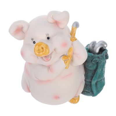 Abaodam Cute Pig Piggy Bank Resin Animal Money Pot Decorative Coin Cash Box for Birthday Party Favor Unique Savings Pot for Adults