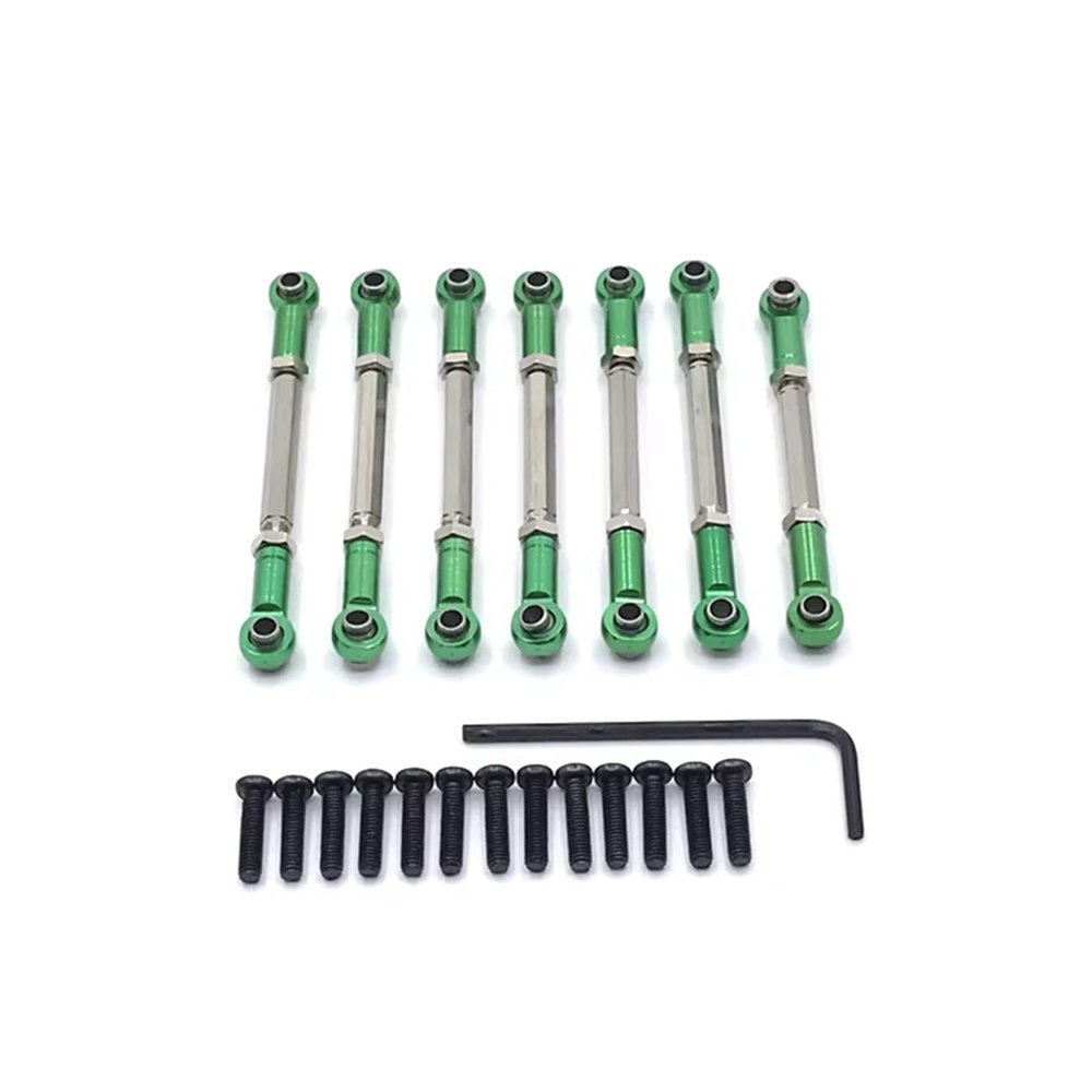 Compatible with WLtoys 104001 104002 1/10 RC Car Upgrade Parts Metal Upgrade Front and Rear Steering Adjustable Links RC Tie Link Rods