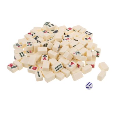 Abaodam Miniature Mahjong Travel-Friendly Game Set Compact Tiles for for Camping Entertainment