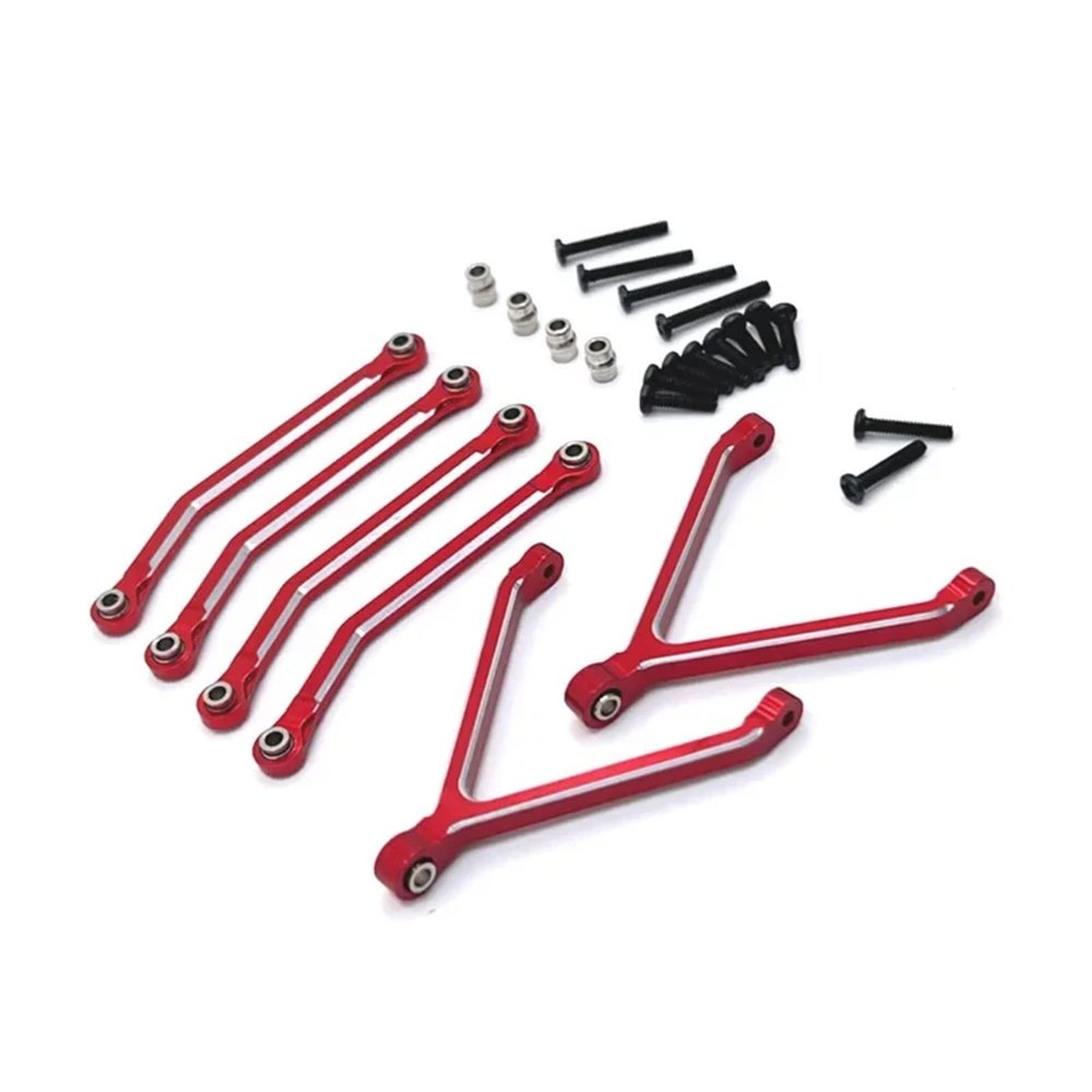 Compatible with FMS for Xiaoqi for FCX24 1/24 RC Car Parts Metal Upgrading and Refitting CNC Process for Chassis Axle Fixed Link RC Tie Link Rods(Red)