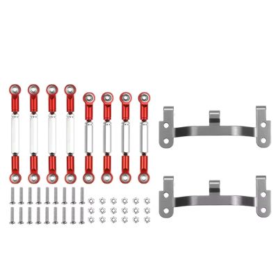 Compatible with WPL B1 B14 B24 C14 C24 1/16 RC Car Upgrade Parts Accessories Metal Pull Link Rod Base Bracket RC Tie Link Rods(Red)