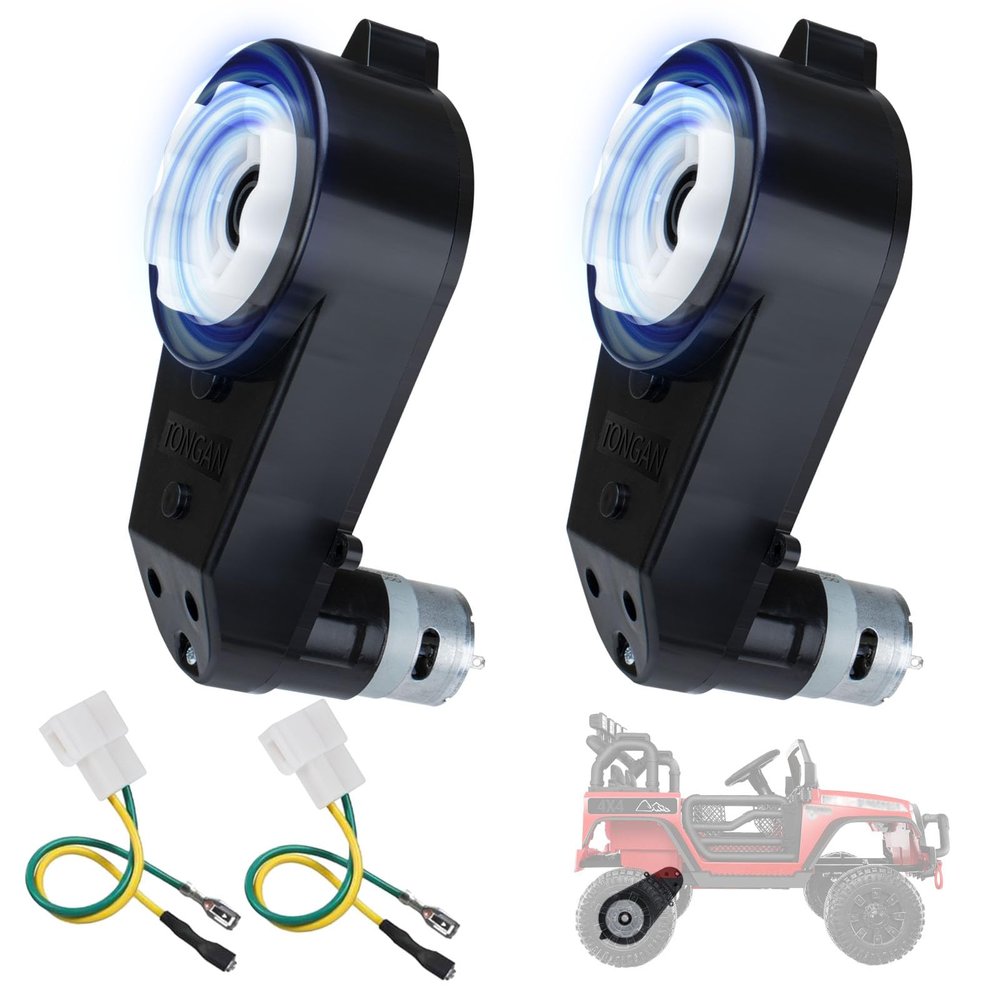 12V Electric Ride On Motor Gearbox Upgrade RS550 30000RPM 2PCS High-Speed Gears Motor Gearbox for Electric Motor Gearbox Motorcycles Jeeps Powered Wheels Upgrade Replacement Parts