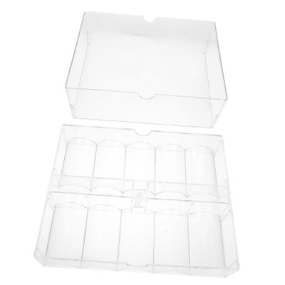 FOYTOKI Acrylic Poker Chip Storage Box Lid Chip Rack Poker Table Organizer Tray Easy to Clean for Game Nights