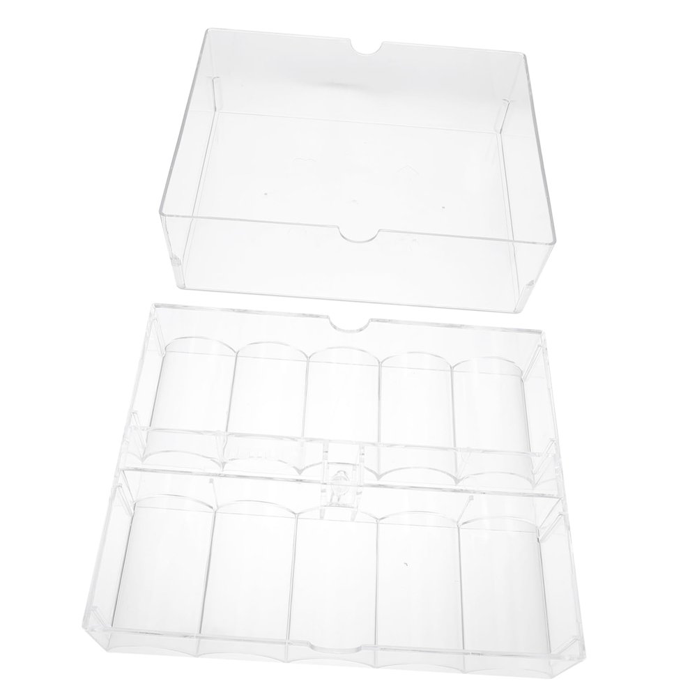 FOYTOKI Acrylic Poker Chip Storage Box Lid Chip Rack Poker Table Organizer Tray Easy to Clean for Game Nights