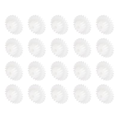 MECCANIXITY 20 Pcs Plastic Gears 24 Teeth Plastic Motor Gear Model 24122B Reduction Gear for RC Car Model DIY Robot (White, Module 0.5)