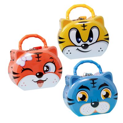 Abaodam 3pcs Cartoon Tiger Piggy Bank Adorable Money Box Storage Case for Boys and Girls Creative Saving Jar Lock for Room Decor Colors