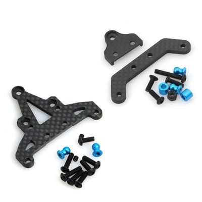 Carbon Fiber Front and Rear Gearbox Mount Bracket Gear Case Holder for Tamiya XV01 XV-01 1/10 RC Car Upgrade Parts Accessories(Front Rear)