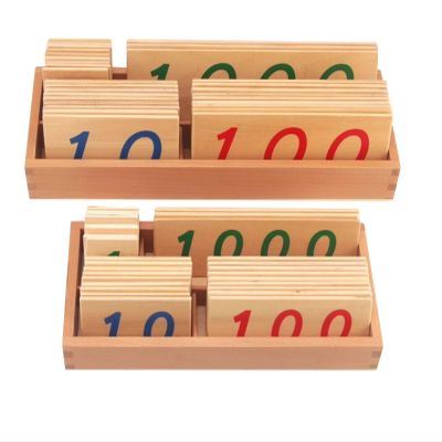 LLTCMAOYI Montessori Wooden Digital Card, Digital Beech Card Box (2 Sets),1 to 3000