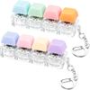 2 PCS Keyboard Fidget Toy, Keyboard Fidget Keychain 4-in-1 Keyboard Decompression Button Finger Clicker Toys, Button Stress Relief Fidget Gifts to Relief Stress (Purple Blue Pink Orange) view 1