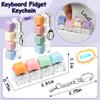 2 PCS Keyboard Fidget Toy, Keyboard Fidget Keychain 4-in-1 Keyboard Decompression Button Finger Clicker Toys, Button Stress Relief Fidget Gifts to Relief Stress (Purple Blue Pink Orange) view 2