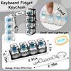 2 PCS Keyboard Fidget Toy, Keyboard Fidget Keychain 4-in-1 Keyboard Decompression Button Finger Clicker Toys, Button Stress Relief Fidget Gifts to Relief Stress (Clear Black) view 2