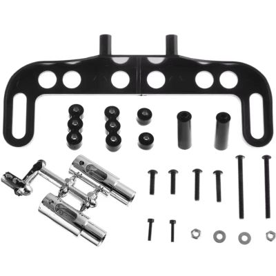 RC Car Upgrade Parts for 1/10 RC Drift Car Accessories Parts for Racing Car Exhaust Pipe License Plate Frame Set for Silver Black