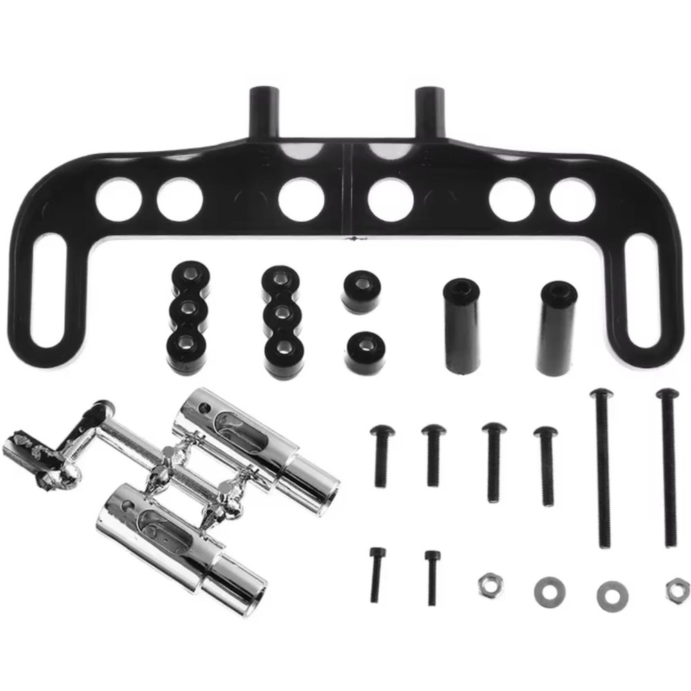RC Car Upgrade Parts for 1/10 RC Drift Car Accessories Parts for Racing Car Exhaust Pipe License Plate Frame Set for Silver Black