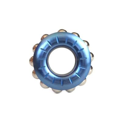 Stainless Steel EDC Mechanical Ratchet for Adult Office Decompression Ring, Adjustable Tactile fingertip Metal Stress Rotator(Blue)