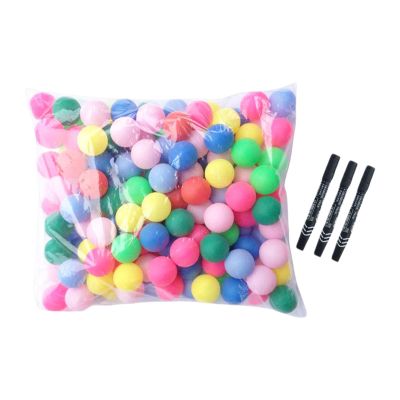 JunZheHub 50 Pieces Raffle Balls Replacement Bingo Balls Seamless Multicolor Multifunctional Table Tennis Balls Small for Group Games