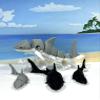 4pcs 3D Printed Sharks, Articulated Sharks, Black and White Shark Toy, Sea Animal, Fidget Toy for ADHD/Autism AS001-SET-4X view 1