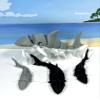 4pcs 3D Printed Sharks, Articulated Sharks, Black and White Shark Toy, Sea Animal, Fidget Toy for ADHD/Autism AS001-SET-4X view 2