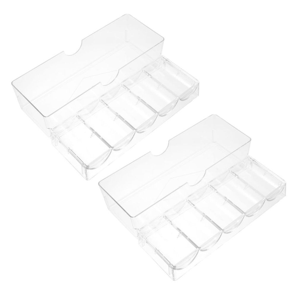 Gogogmee 2pcs Poker Chips Organizer Rack Case Lid Poker Chips Tray Bead Storage Organizer