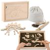 Timfuis Dino Excavation Archaeology Dig Kit, Fossil Digging Kit for Kids, Dinosaur Skeletons Bones Puzzle Game with Wooden Storage Box, STEM Toys for Boys and Girls (Stegosaurus) view 1