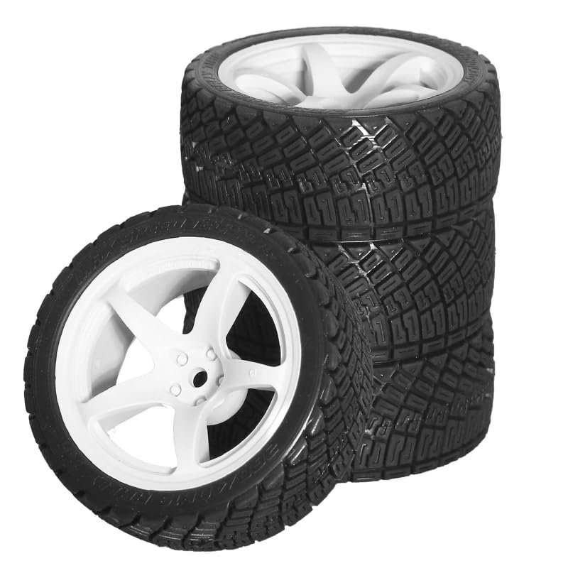 1/10 RC Racing tires for On-Road Cars Super Grip Vehicle 12mm HEX For 1/10 Scale RC On-Road Cars HSP HPI Tamiya Kyosho TT01 TT02 XV01 WRC Tire w181/OD: 2.67" (W181 White)