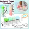 2 PCS Keyboard Fidget Toy, Keyboard Fidget Keychain 4-in-1 Keyboard Decompression Button Finger Clicker Toys, Button Stress Relief Fidget Gifts to Relief Stress (Pink Yellow White Green) view 2