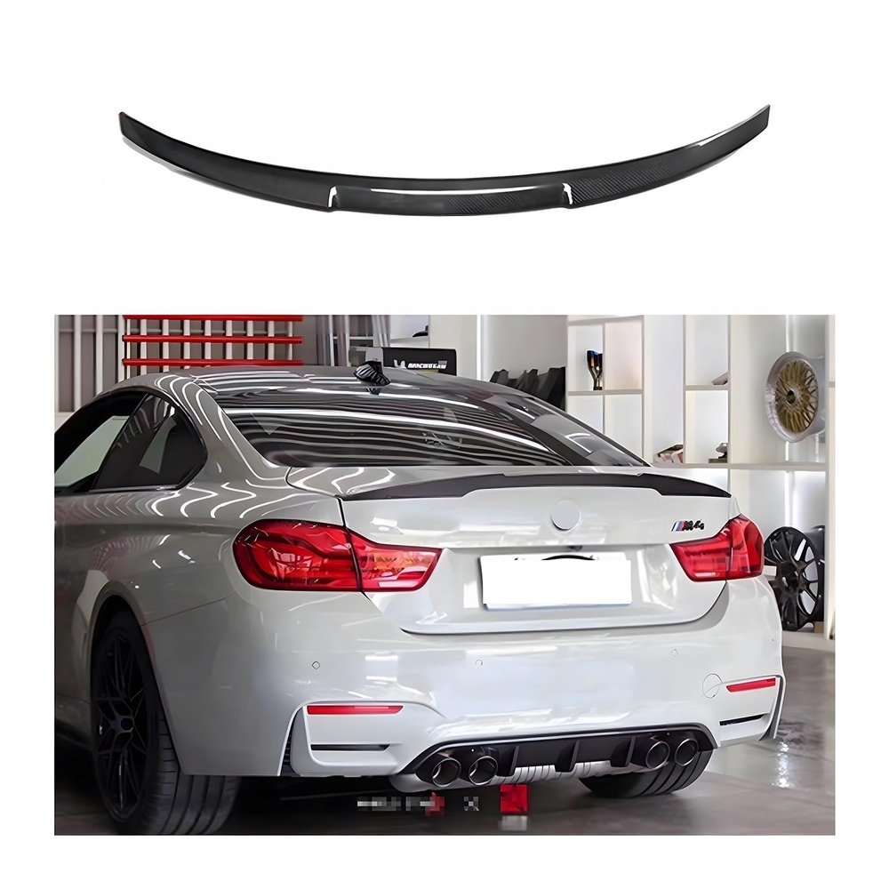 Boot Rear Trunk Spoiler Deflector Carbon Fiber Gloss Black Compatible with BMW M4 F82 Coupe