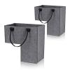2Pcs Stair Baskets for Stairs with Handle - 16.5in Felt Staircase Basket, Foldable Storage Organizer for Carpeted Stairs & Wooden Staircases, Book, Clothes, Toys, Computer view 1