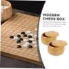 Garneck 2pcs Storage Box for Chess Pieces Wooden Go Chess Stones Storage Bowls Lid view 4