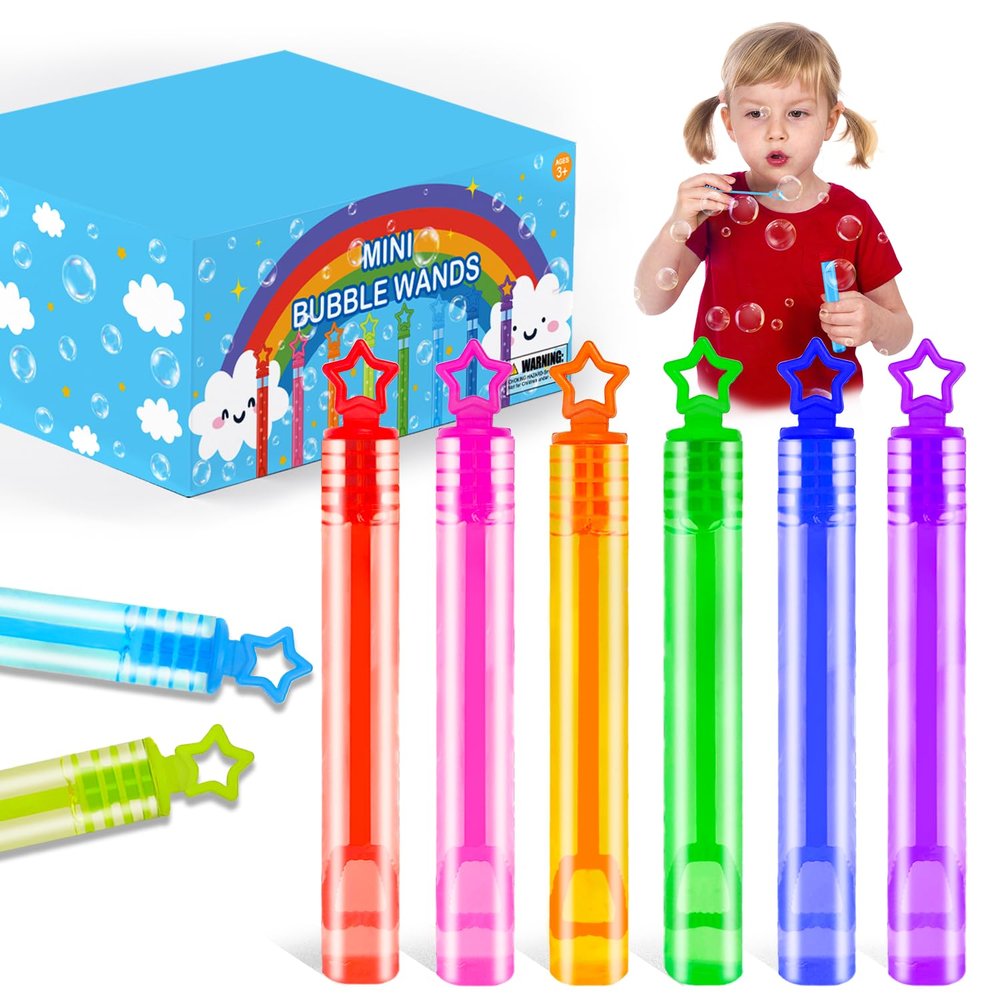 300 Pack Mini Bubble Wands for Kids, Bulk Rainbow Party Favors & Goodie Bag Stuffers Fillers for Toddlers,Prize Box Toys for Graduation Classroom Rewards, Bulk Gifts for Carnival,Parade,Wedding,Pinata