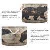 Kigai Cute Bear Cotton Rope Basket with Handles Large Blanket Basket Collapsible Baby Laundry Hamper Clothes Organizer Bin for Living Room Bedroom Nursery view 3