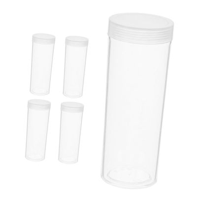 Anneome 5pcs Plastic Coin Sleeves Coin Holders Storage Tube Containers Airtight for Quarters Collector Friend