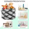 Kigai Black White Gradient Cotton Rope Basket with Handles Large Blanket Basket Collapsible Baby Laundry Hamper Clothes Organizer Bin for Living Room Bedroom Nursery view 4