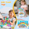 hunloot 40 Pieces Magnetic Tiles for Kids Ages 4-8, Travel Magnetic Building Blocks Set with Iron Box, STEM Outdoor Kids Toys Gift for Boys & Girls 3+ Year Old, Pocket-Sized Classroom Must Haves view 4