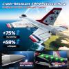 DEERC F16 Thunderbirds RC Plane,3CH Remote Control Airplane Fighter Toys,2.4GHz 6-axis Gyro Stabilizer RTF Glider Aircraft Plane with 2 Batteries,Easy to Fly for Beginners Kids Adults view 3