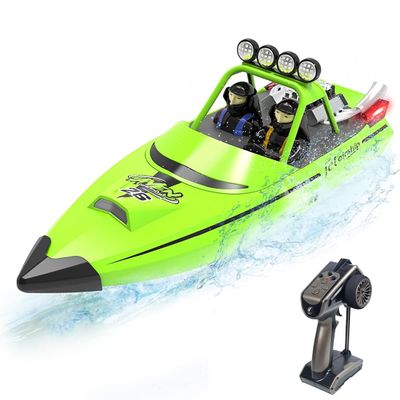 Actualia TurboJet RC Speedboat with LED Lights, 30KM/H High-Speed Remote Control Boat, 2.4G 200m Range, Waterproof Jet-Powered Racing Boat for Pools & Lakes