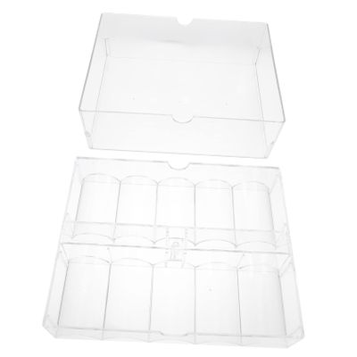 DOITOOL Acrylic Poker Chips Storage Box Lid 200-Count Organizer Tray for Poker Chips