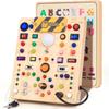 Busy Board with 19 LED Light Switches, Montessori Toys for 1 2 3 Years Old, Wooden Sensory Board, Toddlers Activity Travel Toys for 1 2 3 Year Old Boy & Girl Birthday Gift (Big) view 1