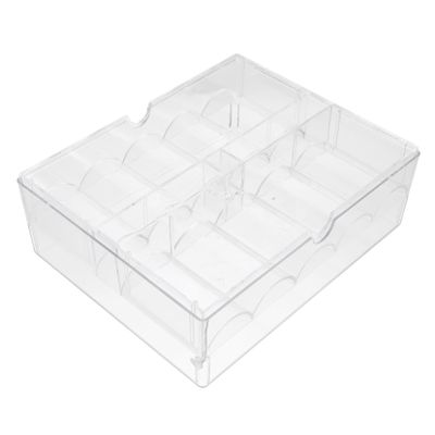 Housoutil Crylic Poker Chip Tray Poker Chips Organizer Box 200 Poker Chips Storage Container