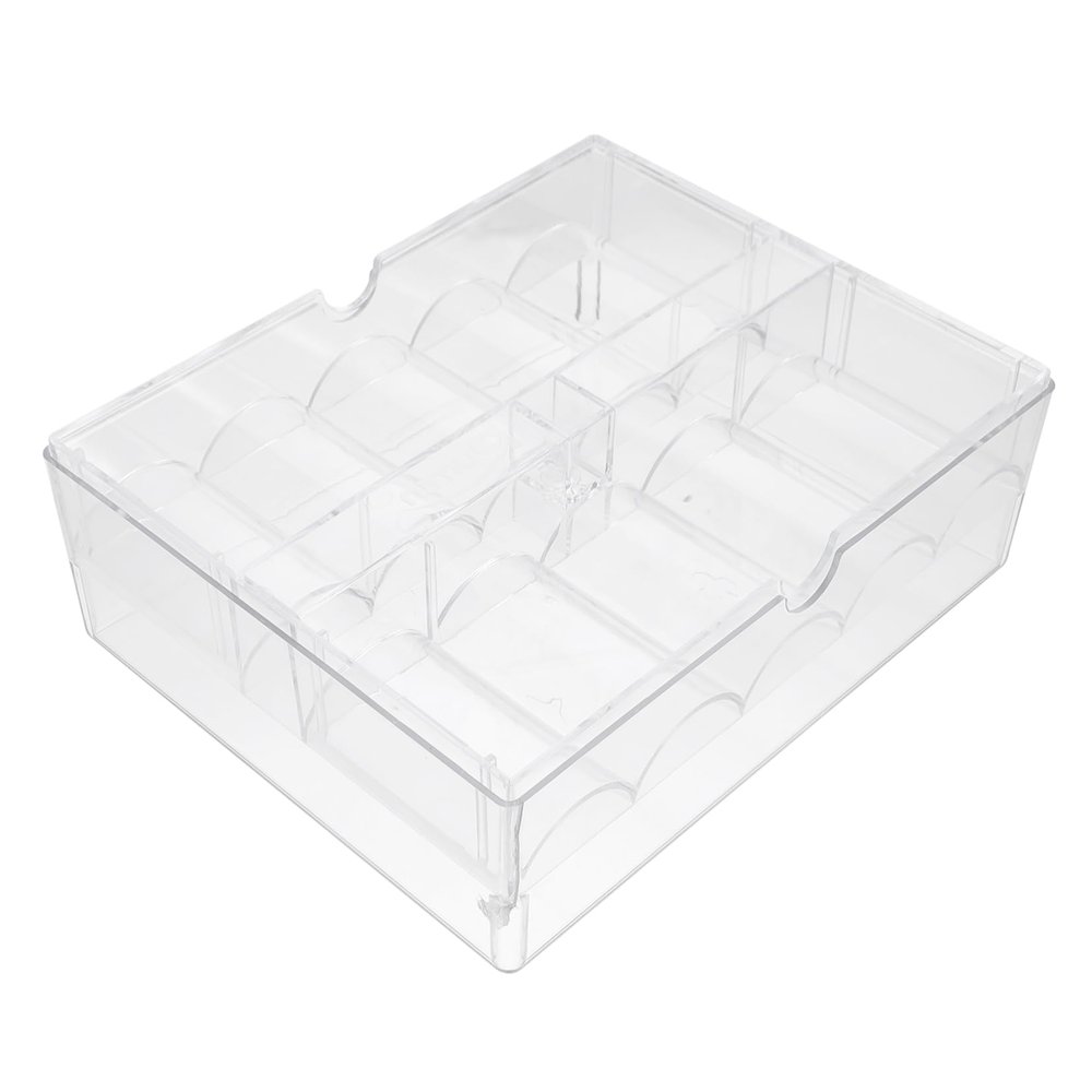 Housoutil Crylic Poker Chip Tray Poker Chips Organizer Box 200 Poker Chips Storage Container