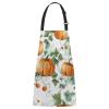 Aglebo Leaf Pumpkin Watercolor Chef Apron with Pockets Adjustable Shoulder Strap Waterproof Cooking Apron for Kitchen Baking Gardening Pottery Painting view 1