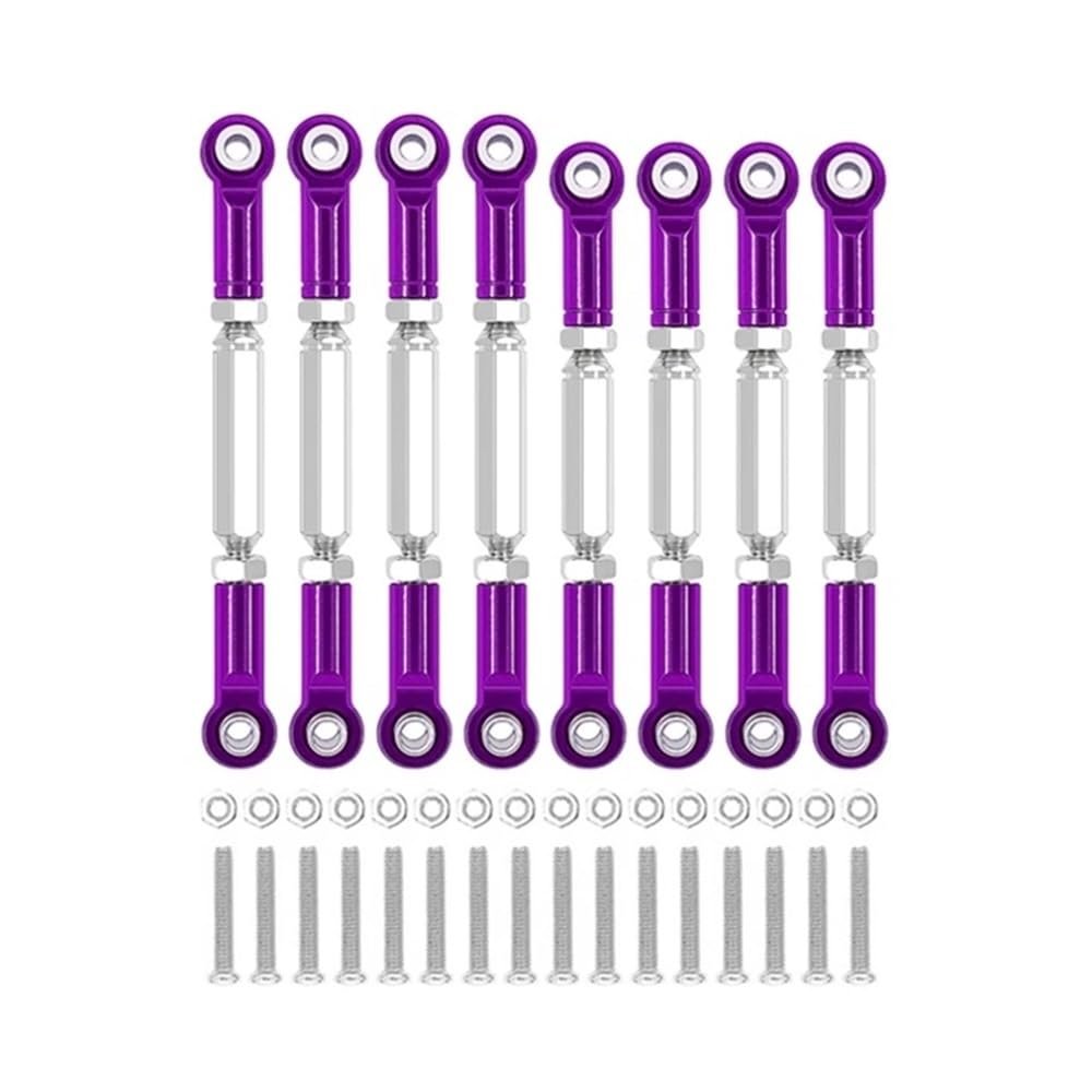 C14 C24 MN D90 MN99S Metal Chassis Link Rod Pull Rod Tie Rod Linkage RC Car Upgrades Parts Accessories(Purple)