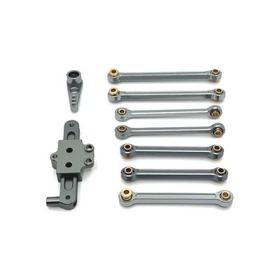 1/12 RC Car Accessories 124006 12423 12427 12428 12429 Metal Upgrade Parts Kit Steering Assembly Link Rod Servo Arm(Grey)