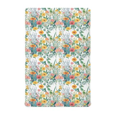 Unisex Fitted Baby Crib Sheets for Toddler and Infant Baby Soft Nursery Bed Sheet for Standard Size Crib Mattress 52x28in Spring Flowers Cactus Zinnia Mint