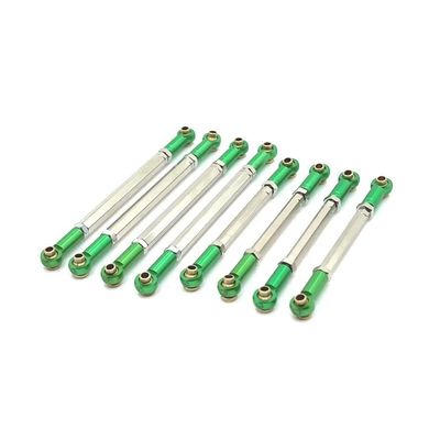 8pcs MN128 MN86 MN86S MN86K MN86KS G500 Metal Link Rod Pull Rod Linkage Set 1/12 RC Car Upgrade Parts Accessories(Green)